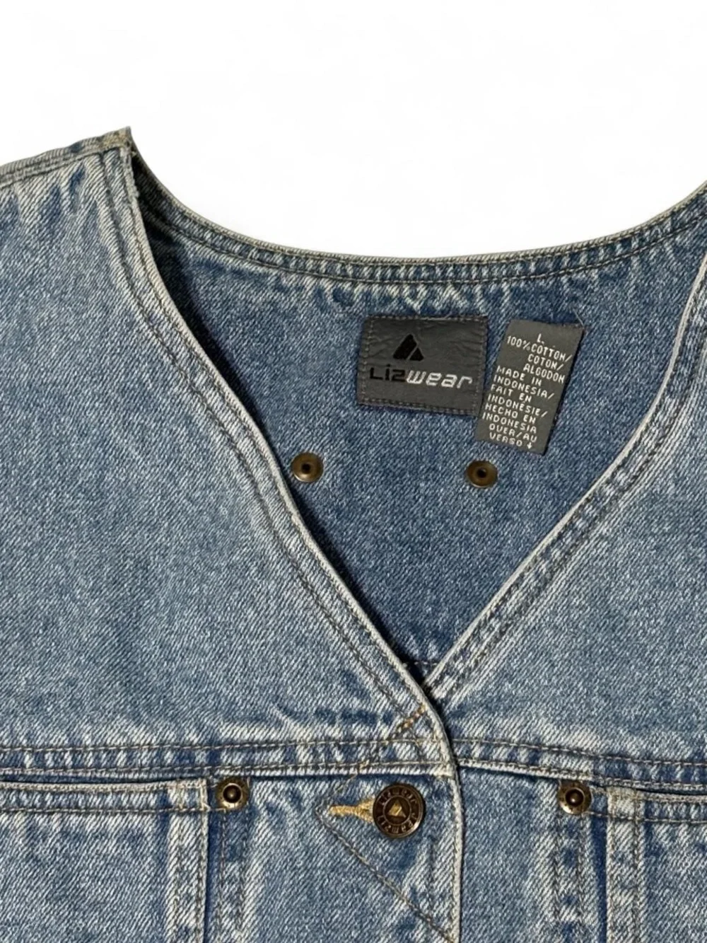 Vintage Liz Wear Denim Vest -Large
